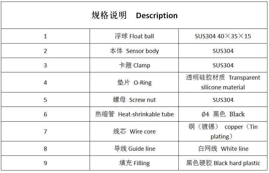 LSS2A41/3/8PF 液位传感器 浮球开关